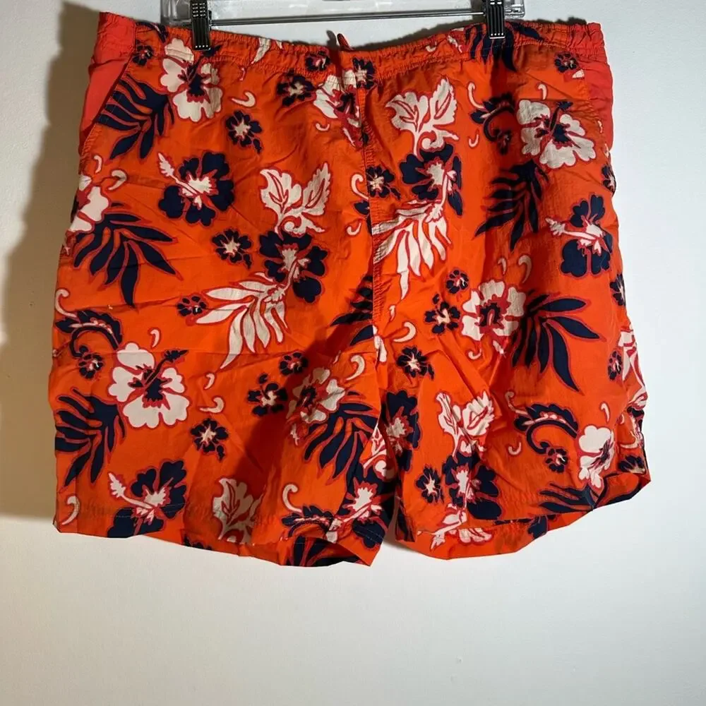 Tropical Floral Men's Swim Shorts - Orange